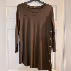 Brown Tunic with Buttons- Size XL